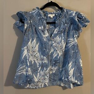 $6💙Bundled Jennifer & Grace Floral Blue Blouse